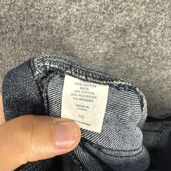 Soho Jeans Women 10 Blue Denim Dark Wash Mid Rise Skinny Distressed Leggings - Picture 8 of 9